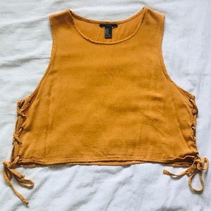 NWOT Forever 21 Mustard Crop Tank Top